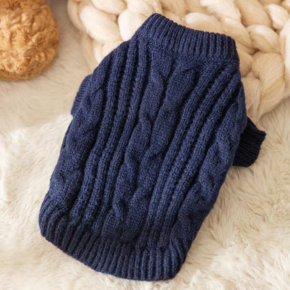 Winter Dog Clothes Warm Pet Dog Sweaters Luxury Puppy Knit Pullovers Cute Cat Turtleneck French Bulldogs Dog Clothes Pet Outfits