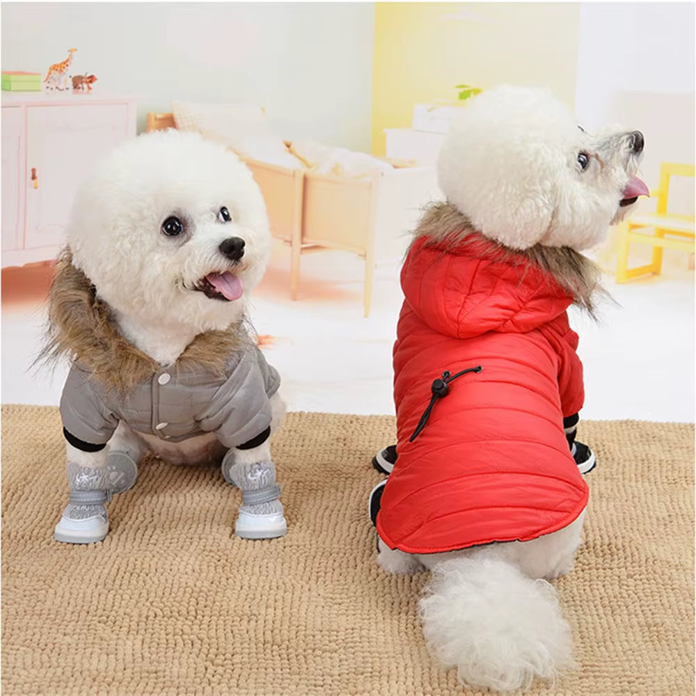 Dog Coat Small Dog Jacket Windproof Warm Padded down Hoodie Snowsuit Fashion Winter Dog Clothes for Cat Puppy Chihuahua Yorkie