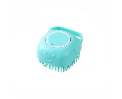 Blue Pet Massage Bath Brush for Dog Cat Shampoo Dispenser Silicone Scrubber Wash Tool