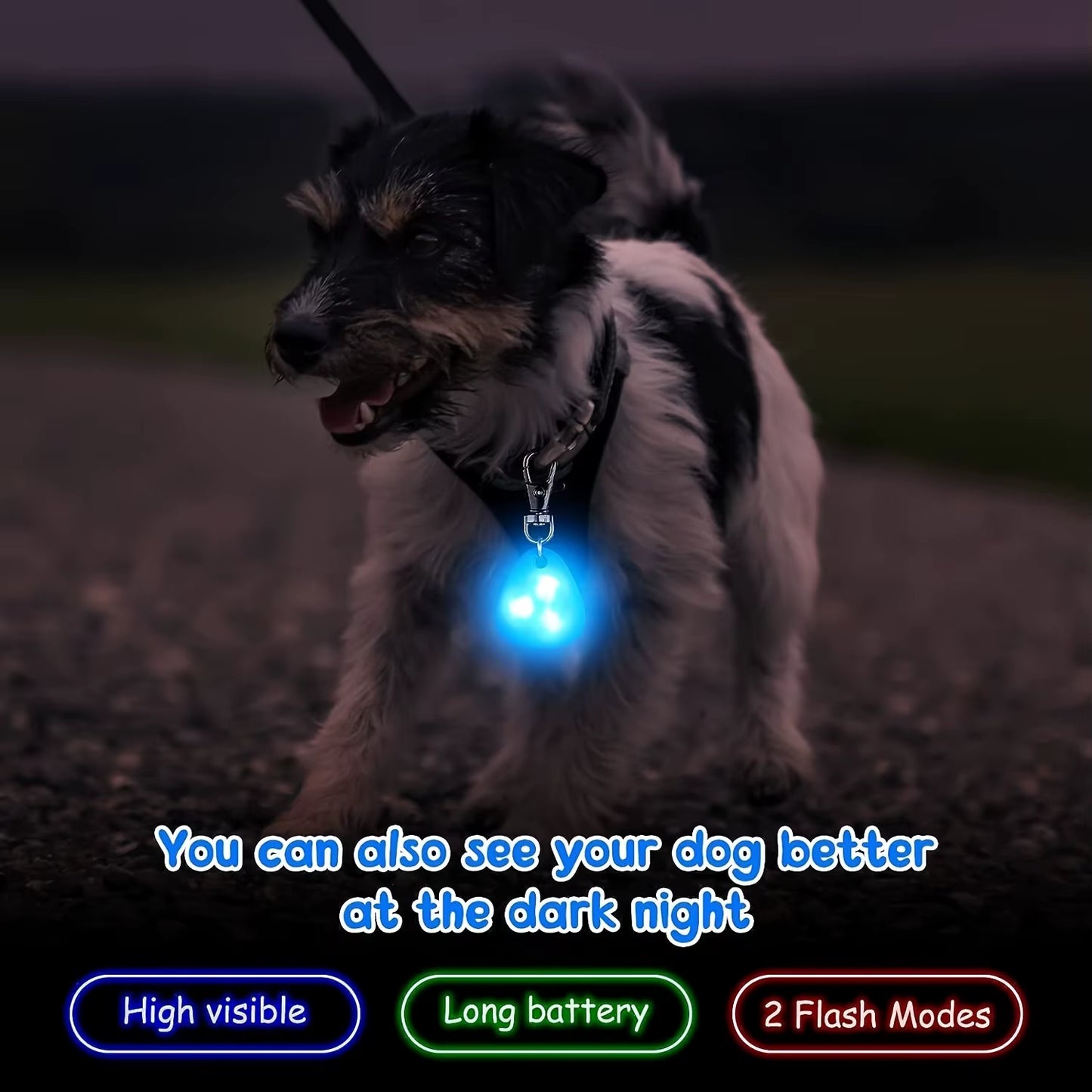 Silicone LED Dog Collar Pet Collar Waterproof Dog Collar Light Outdoor Walking Safety Luminous Dog Tag Battery