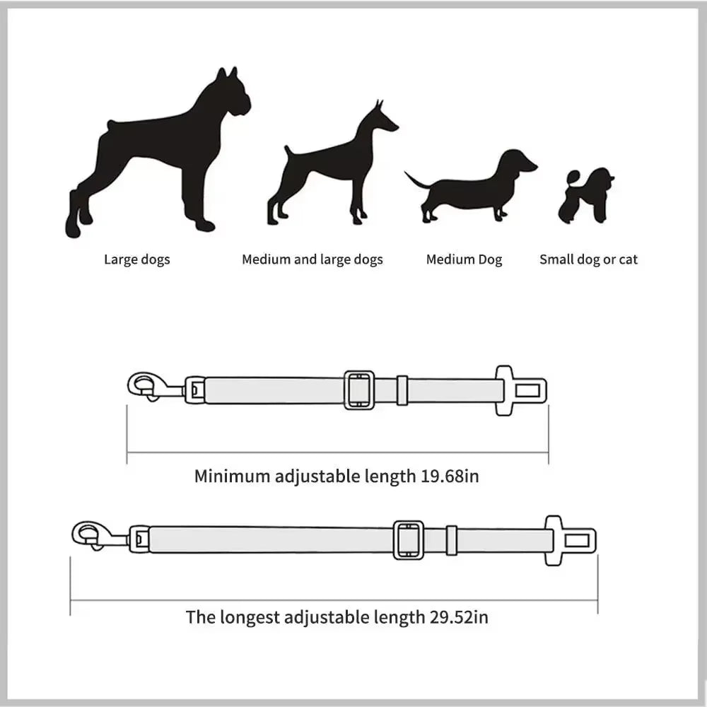 Adjustable Pet Cat Dog Car Seat Belt Pet Seat Vehicle Dog Harness Lead Clip Safety Lever Traction Dog Collars Dog Accessoires